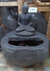 bloempot boeddha in natuursteen